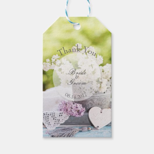 Romantic Spring Flower Floral Lila Wedding Cadeaulabel (Voorkant)