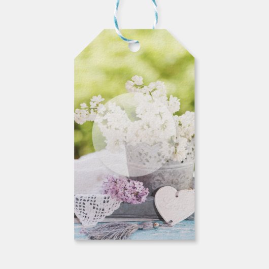 Romantic Spring Flower Floral Lila Wedding Cadeaulabel (Achterkant)