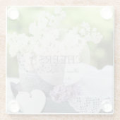 Romantic Spring Flower Floral Lila Wedding Glazen Onderzetter (Achterkant)