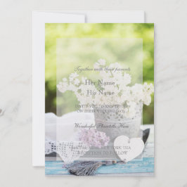 Romantic Spring Flower Floral Lila Wedding Kaart