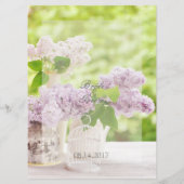 Romantic Spring Flower Floral Lila Wedding Menu (Achterkant)
