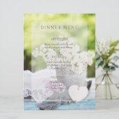 Romantic Spring Flower Floral Lila Wedding Menu (Staand voorkant)