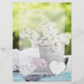 Romantic Spring Flower Floral Lila Wedding Menu (Achterkant)