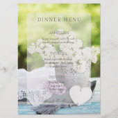 Romantic Spring Flower Floral Lila Wedding Menu (Voorkant)