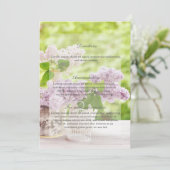 Romantic Spring Flower Floral White Lila Wedding Kaart (Staand voorkant)