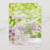 Romantic Spring Flower Floral White Lila Wedding Kaart (Voorkant / Achterkant)