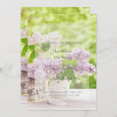 Romantic Spring Flower Floral White Lila Wedding Kaart (Voorkant / Achterkant)