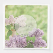Romantic Spring Flower Floral White Lila Wedding Servetten (Voorkant)