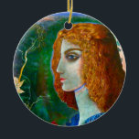 Romantic Spring Pendant Keramisch Ornament<br><div class="desc">Springy,  romantische hanger met gedicht op de achterkant van een afbeelding van de kunstenaar New York,  Susan Tammany. Tekst van het gedicht van Izumi Shikibu:  Meer geurig/ door degene die ze zag en plukte, / deze bloemen, / kostbaar,  voorbijgaand -</div>