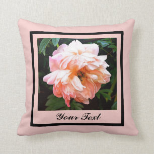 Romantic Spring Peony in Bleek perziken gepersonal Kussen