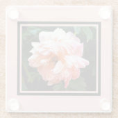 Romantic Spring Peony in Bleek strand Glazen Onderzetter (Achterkant)