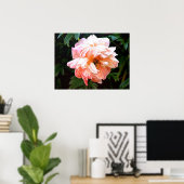 Romantic Spring Peony in Bleek strand Poster (Thuiskantoor)