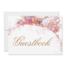 Romantic Spring Pink Flower Wedding Guestbook