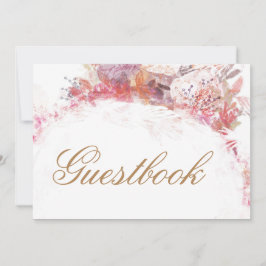 Romantic Spring Pink Flower Wedding Guestbook