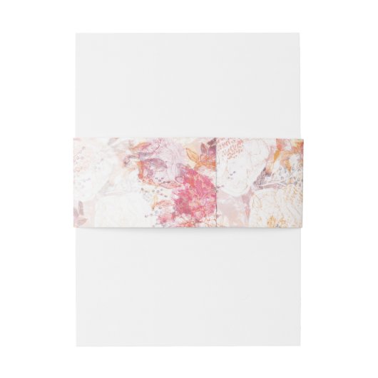 Romantic Spring Pink Flowers Weddenschap Band Uitnodigingen Wikkel (Achterkant Voorbeeld)