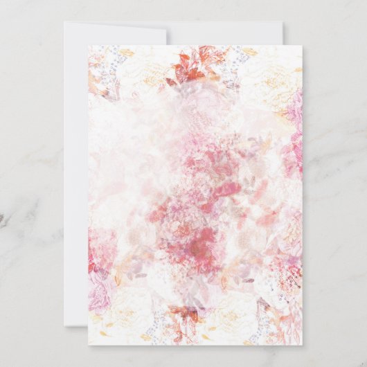 Romantic Spring Pink Flowers Weddenschap Kaart (Achterkant)