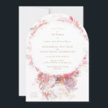 Romantic Spring Pink Flowers Weddenschap Kaart<br><div class="desc">Romantic Spring Pink Floral Wedding Uitnodiging voor een fantastische bohemen-bruiloft.  bloemen. Stylish Boho bruiloft. Roze en gouden kleuren.</div>