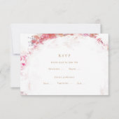 Romantic Spring Pink Flowers Weddenschap RSVP Invo Kaartje (Voorkant)