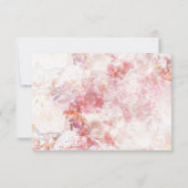 Romantic Spring Pink Flowers Weddenschap RSVP Invo Kaartje (Achterkant)