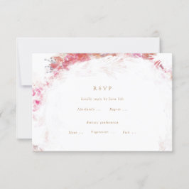Romantic Spring Pink Flowers Weddenschap RSVP Invo Kaartje