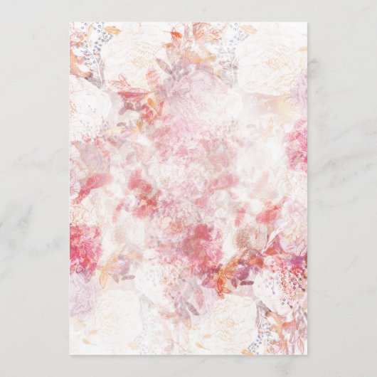 Romantic Spring Pink Flowers Wedding Programme Programmakaart (Achterkant)