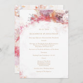 Romantic Spring Pink Flowers Wedding Programme Programmakaart (Voorkant / Achterkant)