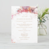 Romantic Spring Pink Flowers Wedding Programme Programmakaart (Staand voorkant)