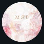 Romantic Spring Pink Flowers Wedding Sticker<br><div class="desc">Romantic Spring Pink Floral,  een ronde sticker inlassing voor de Wedding Invitation Suite voor een prachtige bohemen bruiloft.  bloemen. Stylish Boho bruiloft. Roze en gouden kleuren.</div>