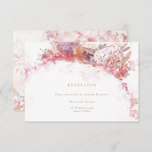 Romantic Spring roze Flowers Recepten invoegen Kaart (Voorkant / Achterkant)