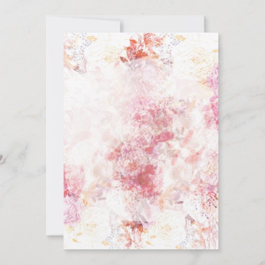 Romantic Spring roze Flowers Table Number Kaart (Achterkant)