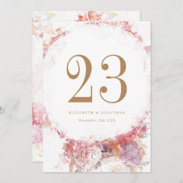 Romantic Spring roze Flowers Table Number Kaart