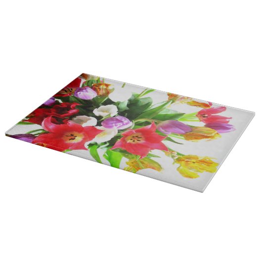 Romantic Spring Tulip Flowers Snijplank (Hoek)
