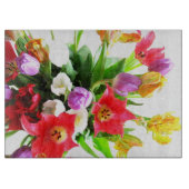 Romantic Spring Tulip Flowers Snijplank (Voorkant)