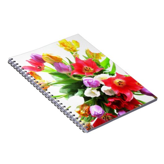 Romantic Spring Tulips Flowers Notitieboek (Rechterzijde)