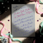 Romantic Spring Wedding Mauve, Purple & Silver Folie Uitnodiging