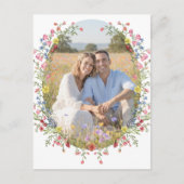 Romantic Spring Wildflower Garden Photo Save Date Briefkaart (Voorkant)