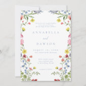 Romantic Spring Wildflower Garden Wedding Kaart (Voorkant)