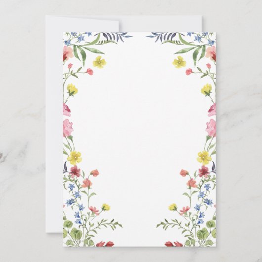 Romantic Spring Wildflower Garden Wedding Kaart (Achterkant)