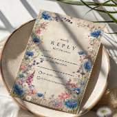 Romantic Spring Wildflower Wedding RSVP Kaartje