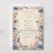 Romantic Spring Wildflower Wedding Save The Date (Voorkant)