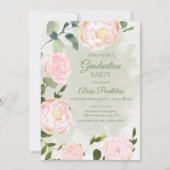 Romantic Springtime Blush Floral Graduation Party Kaart (Voorkant)