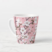 Romantic Springtime Cherry Blossoms Japandi Floral Latte Mok (Linkerhoek)