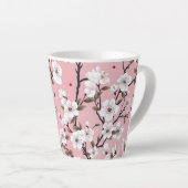Romantic Springtime Cherry Blossoms Japandi Floral Latte Mok (Rechterhoek)