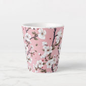 Romantic Springtime Cherry Blossoms Japandi Floral Latte Mok (Voorkant)