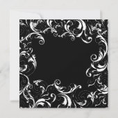 Romantic Square Fancy Swirl Wedding Invitation Kaart (Achterkant)