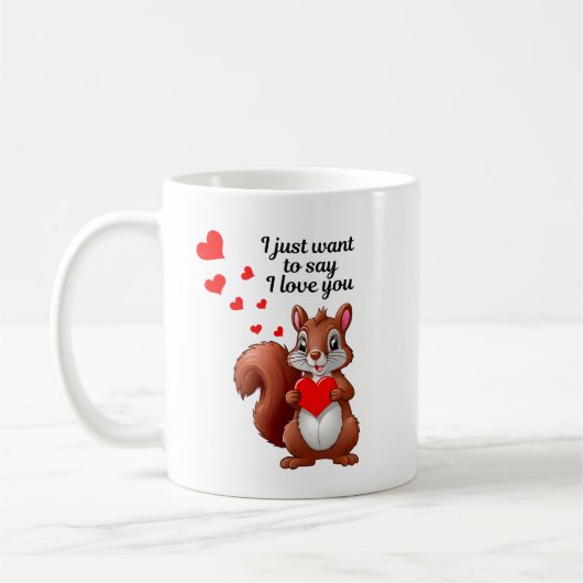 Romantic Squirrel Mug - I love you Koffiemok (Links)