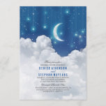 Romantic Stars and Moon Rehearsal Dinner Kaart<br><div class="desc">Unieke en droomachtige repetitie met blauwe maan en sterren. Perfecte sterrenlichten geïnspireerd om uit te nodigen voor een stervende buitennacht voor de bruiloft. Voor thema's "bedoeld om samen te zijn" "het was geschreven in de sterren" "hou van je op de maan en terug"... Neem contact op met de gewenste aangepaste...</div>