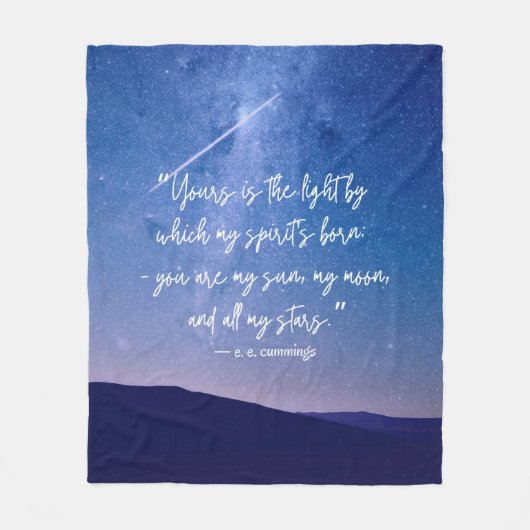 Romantic Stars Cummings Quote Fleece Deken (Voorkant)