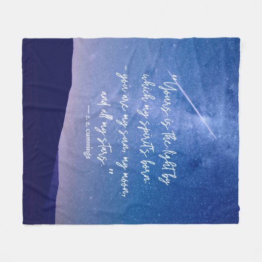 Romantic Stars Cummings Quote Fleece Deken (Voorkant (Horizontaal))