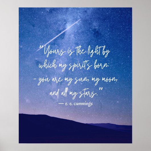 Romantic Stars Cummings Quote Poster (Voorkant)